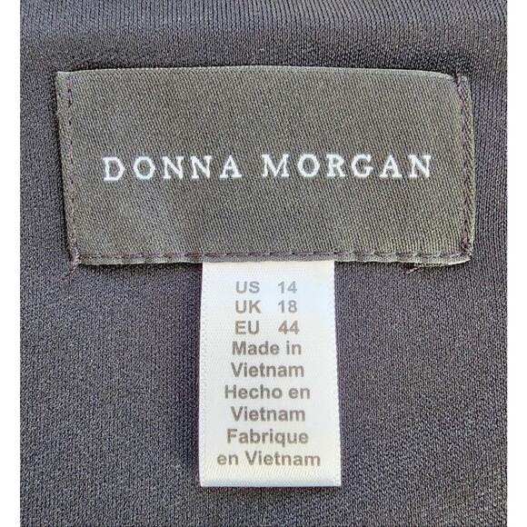 Donna Morgan Dress Womens 14 Green Velvet Long Sleeve Square Neck Midi Holidays - Picture 12 of 15